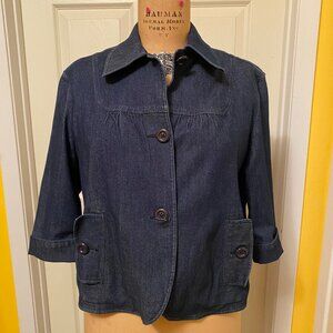 3/4 sleeve, stretch denim jacket